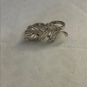 Silver Leaf Textured Ring
